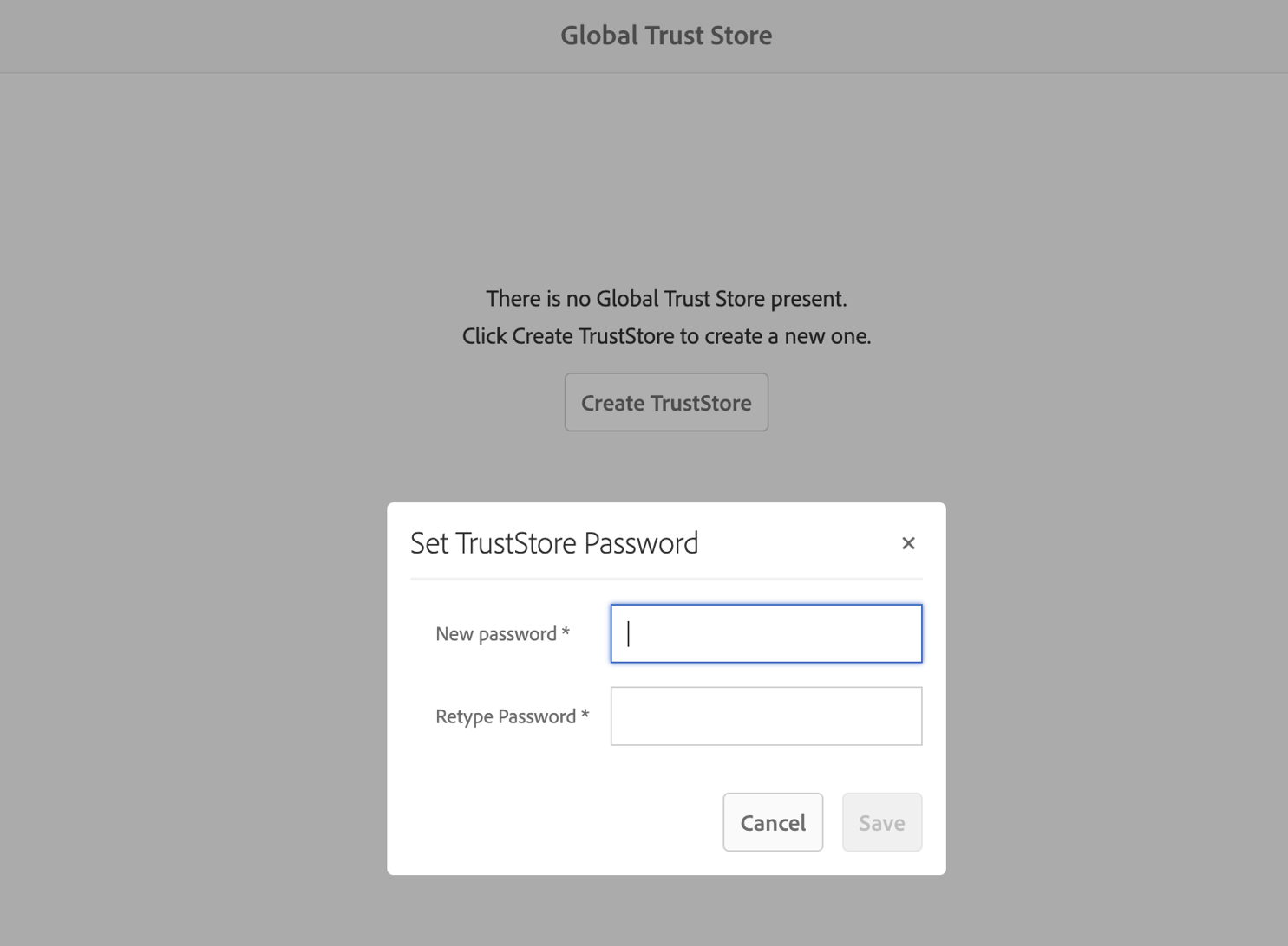 Truststore password